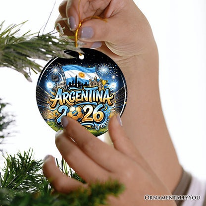 Argentina 2026 Soccer Cup Global Championship Ornament, Fans Football Gift and Tree Decor