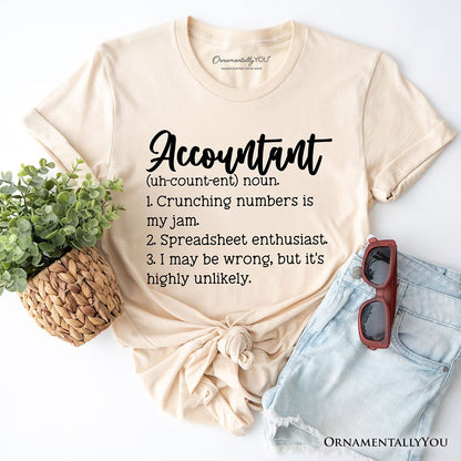 Accountant Definition T-Shirt, Finance Office Employee Funny Quote Tee