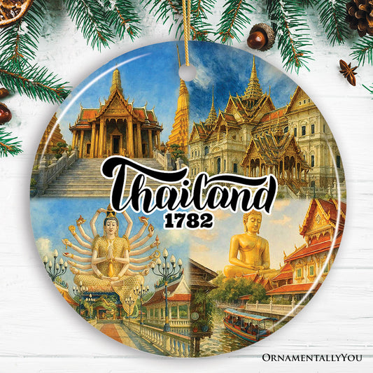 Artistic Thailand Heritage Christmas Ornament, Siamese Cultural Keepsake and Tree Decor