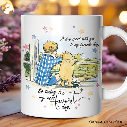 A Day with You is My Favorite Winnie-the-Pooh Personalized Mug, 1926 A.A. Milne Gift with Custom Name