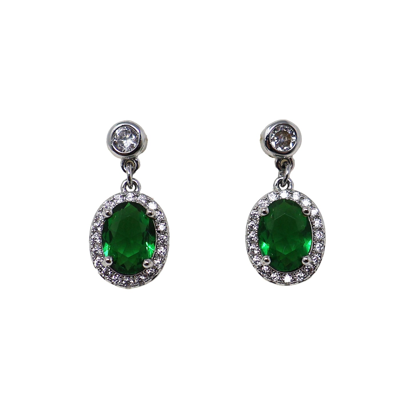 Goviers Emerald & Silver Earrings