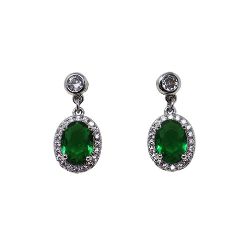 Goviers Emerald & Silver Earrings