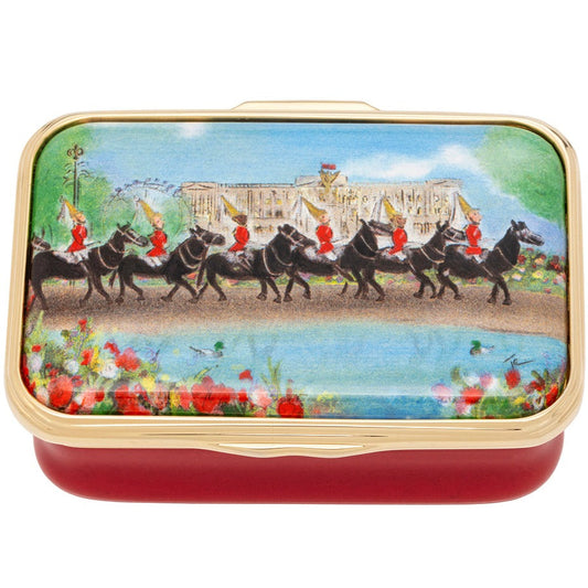 Halcyon Days Enamel Box Life Guards On Parade