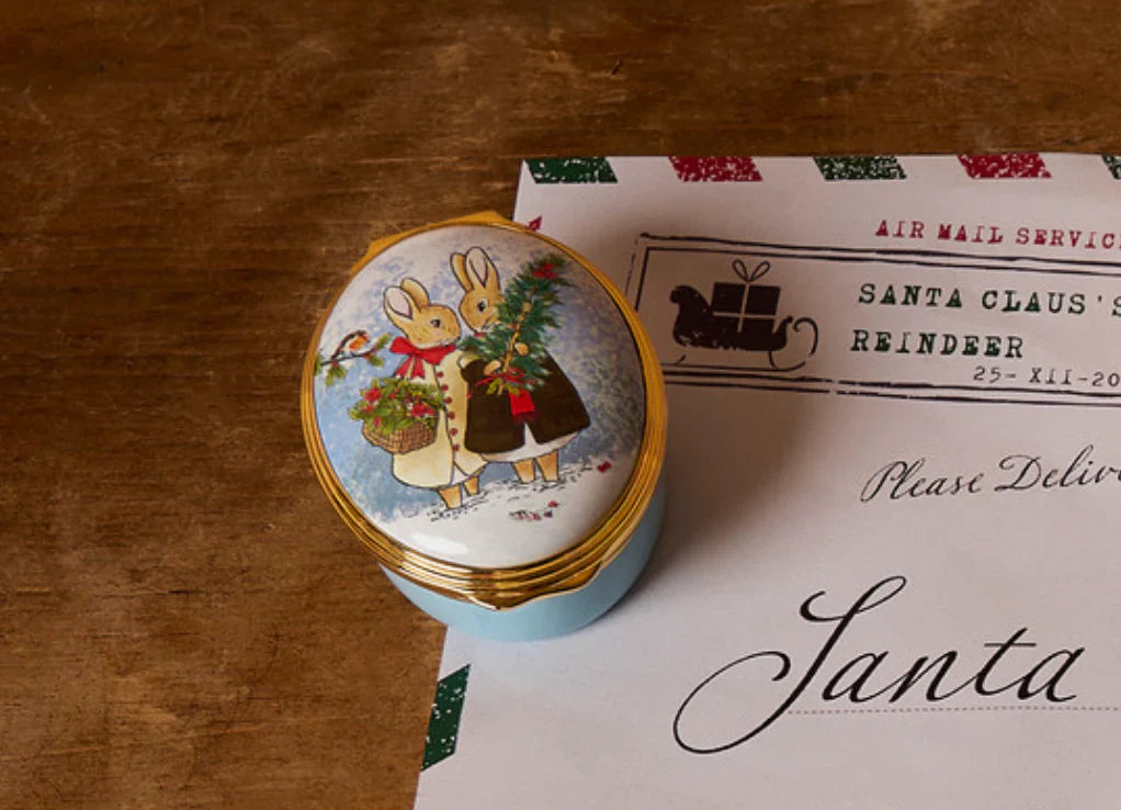 Halcyon Days Friendship at Christmas Enamel Box