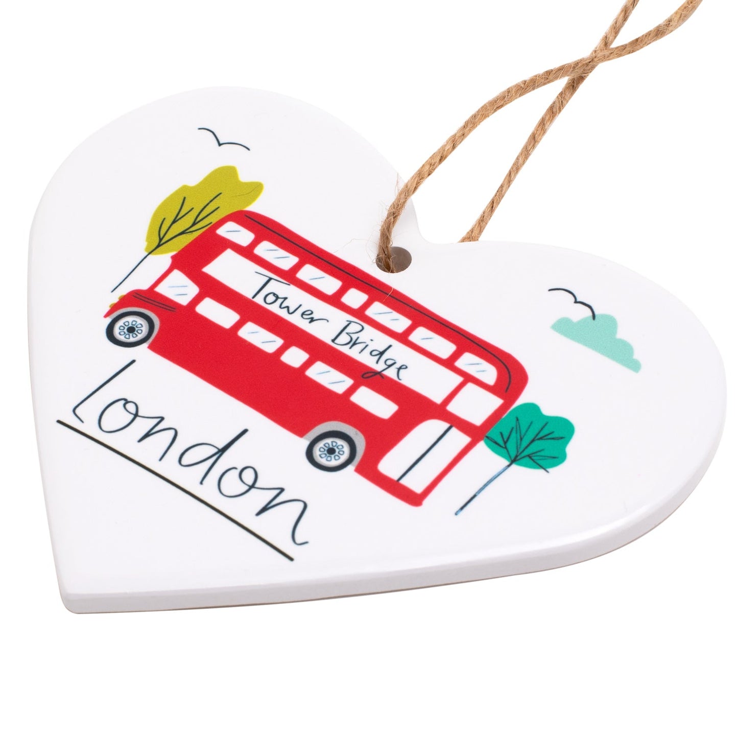 Jessica Hogarth London Bus Ceramic Christmas Decoration