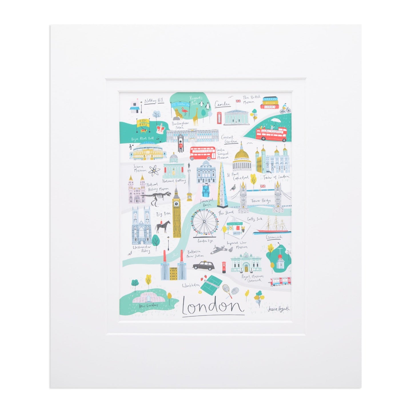 Jessica Hogarth Map Small Print 10" x 12"