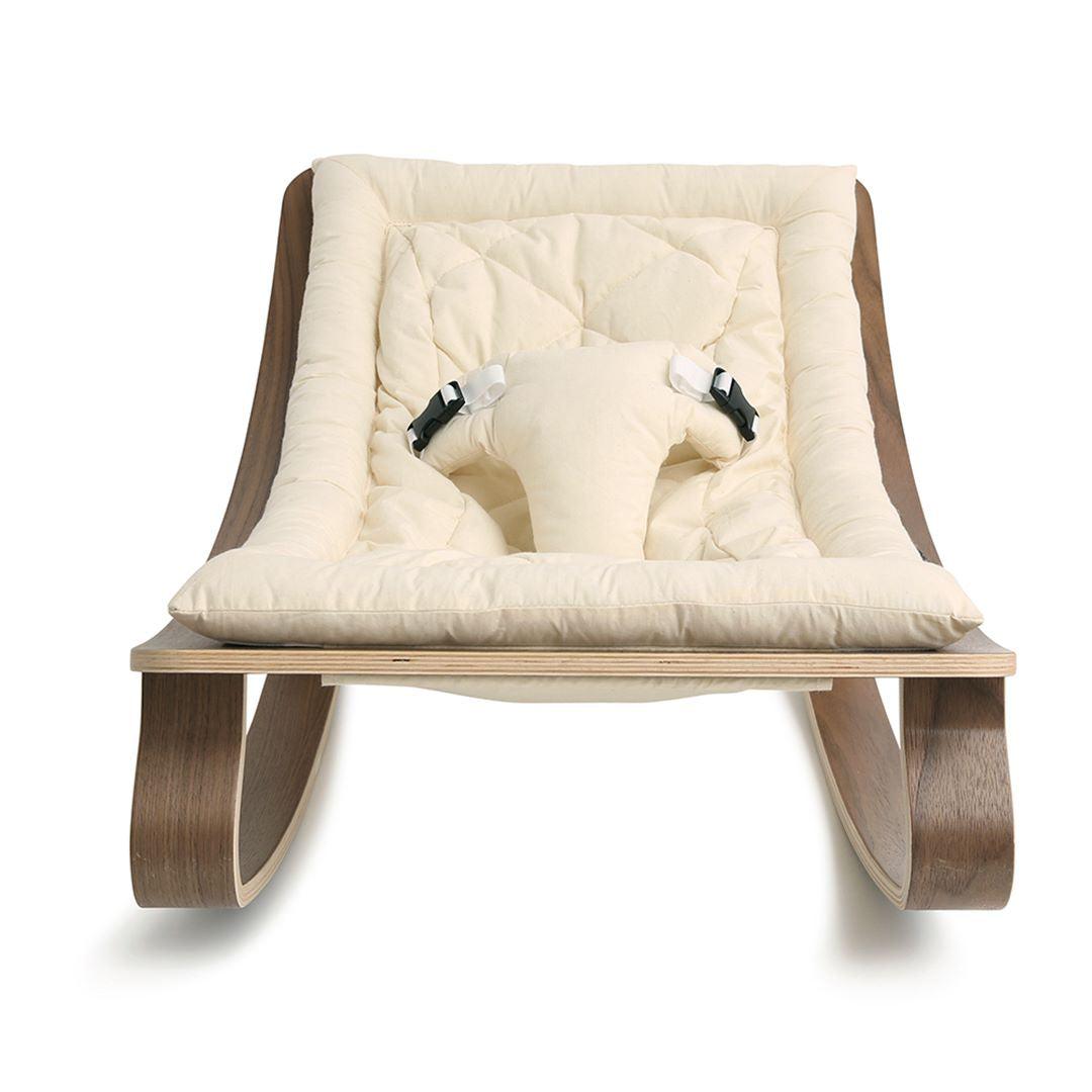 Charlie Crane Walnut  LEVO Baby Rocker - Organic White