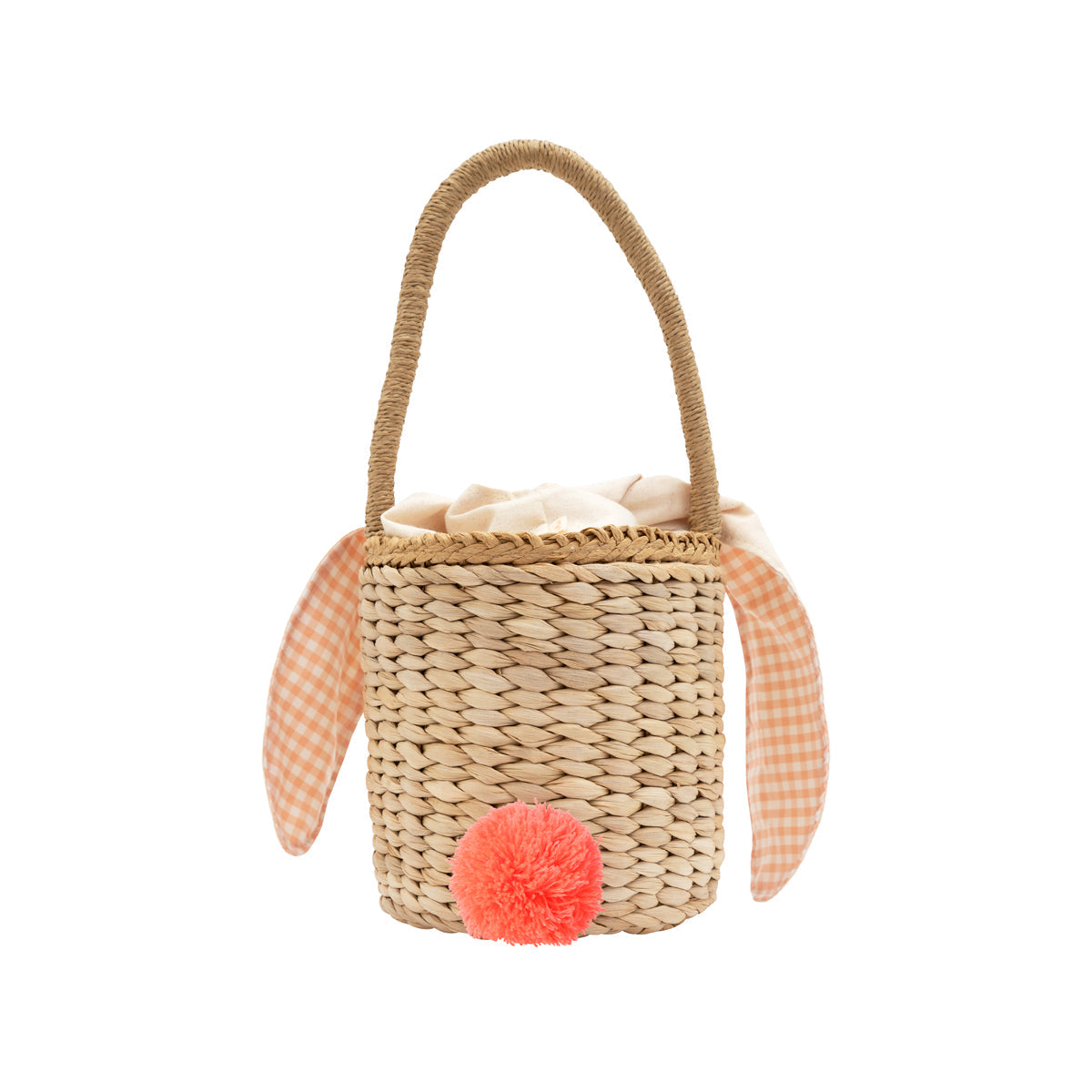 Gingham Bunny Straw Bag