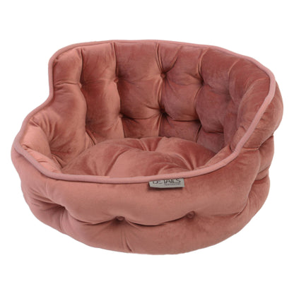 Precious Tails Ultra Plush Mini Tufted Velvet Round Cuddler Beds