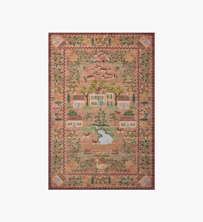 Orchard Country Farm Washable Rug - Mauve