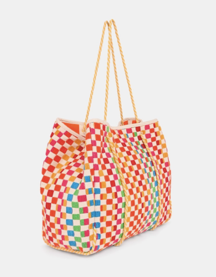 Sunshine Checkered Jacquard Tote