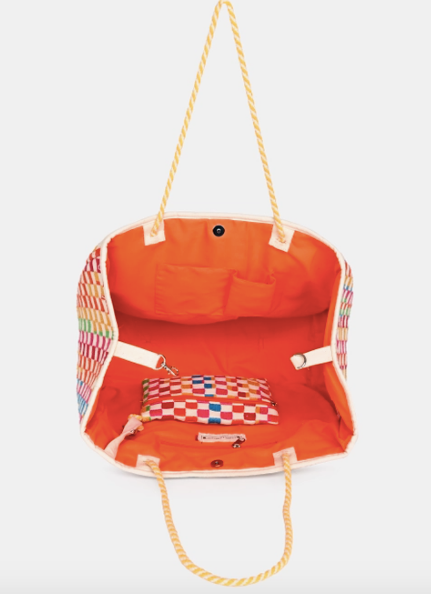 Sunshine Checkered Jacquard Tote
