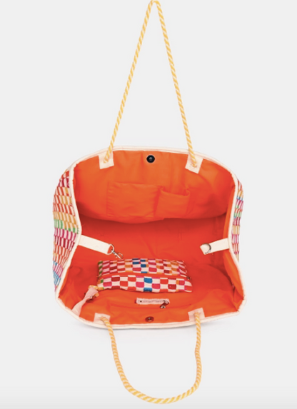 Sunshine Checkered Jacquard Tote
