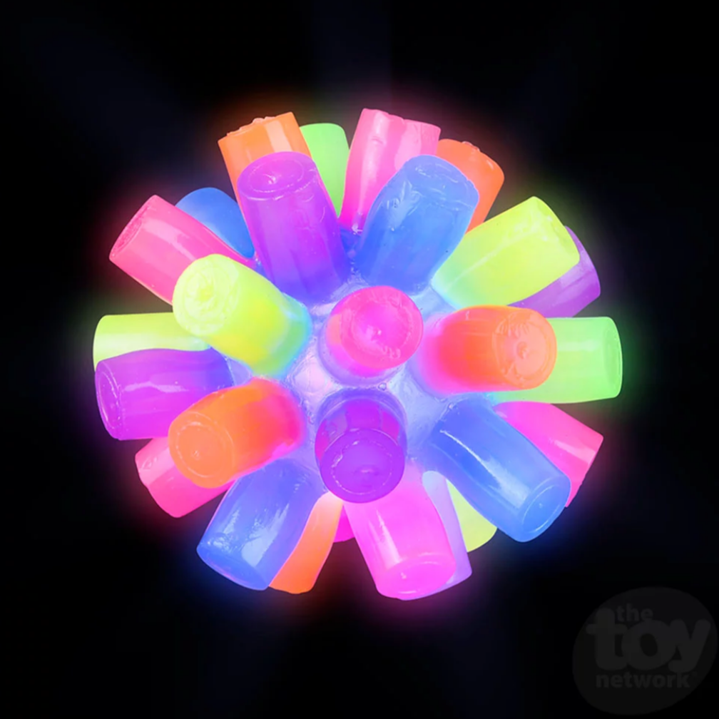 3" Light-Up Rainbow Spiky Ball