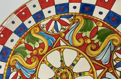 Hand-painted Decorative Plate Diameter 30 cm “Carretto” Decoration
