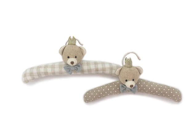 BEAR PRINCE PADDED BABY HANGERS SET OF 2
