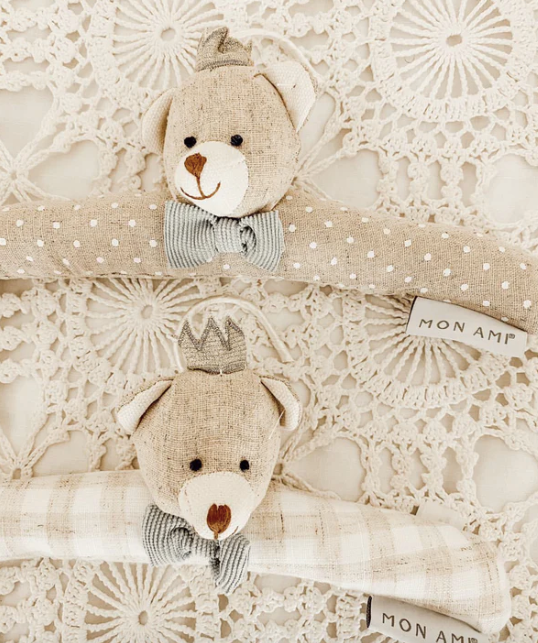 BEAR PRINCE PADDED BABY HANGERS SET OF 2