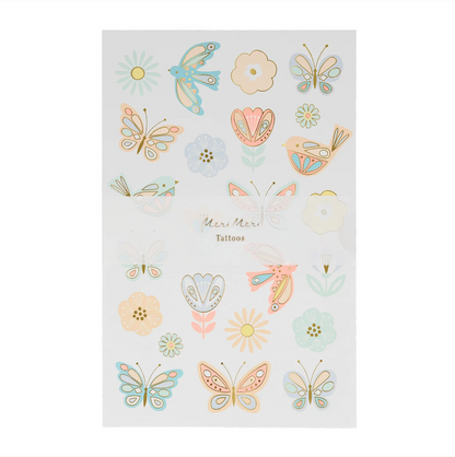 Birds & Butterflies Tattoo Sheets (X2 sheets)