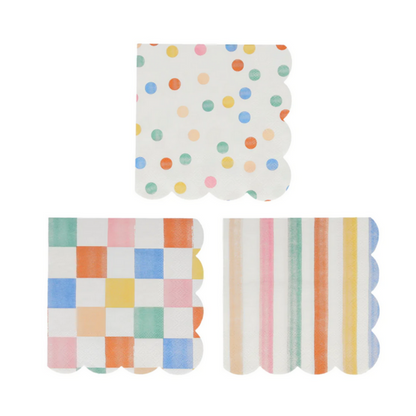 Colorful Pattern Small Napkins (pk16)