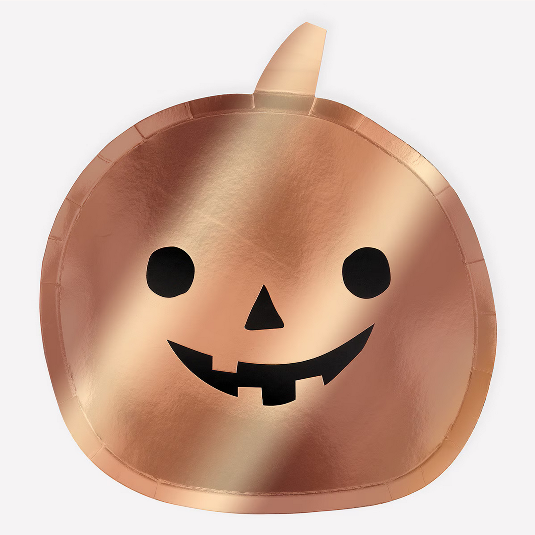 Copper Pumpkin Plates (x8)