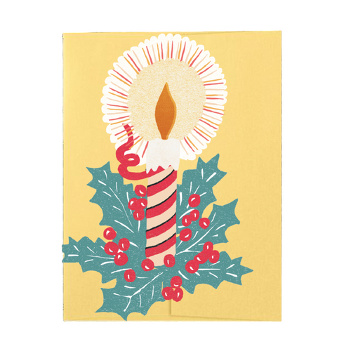 Candle Die Cut Card - Jingle Bells Collection