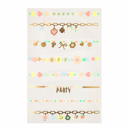 Charm Bracelet Temporary Tattoos (x2 sheets)