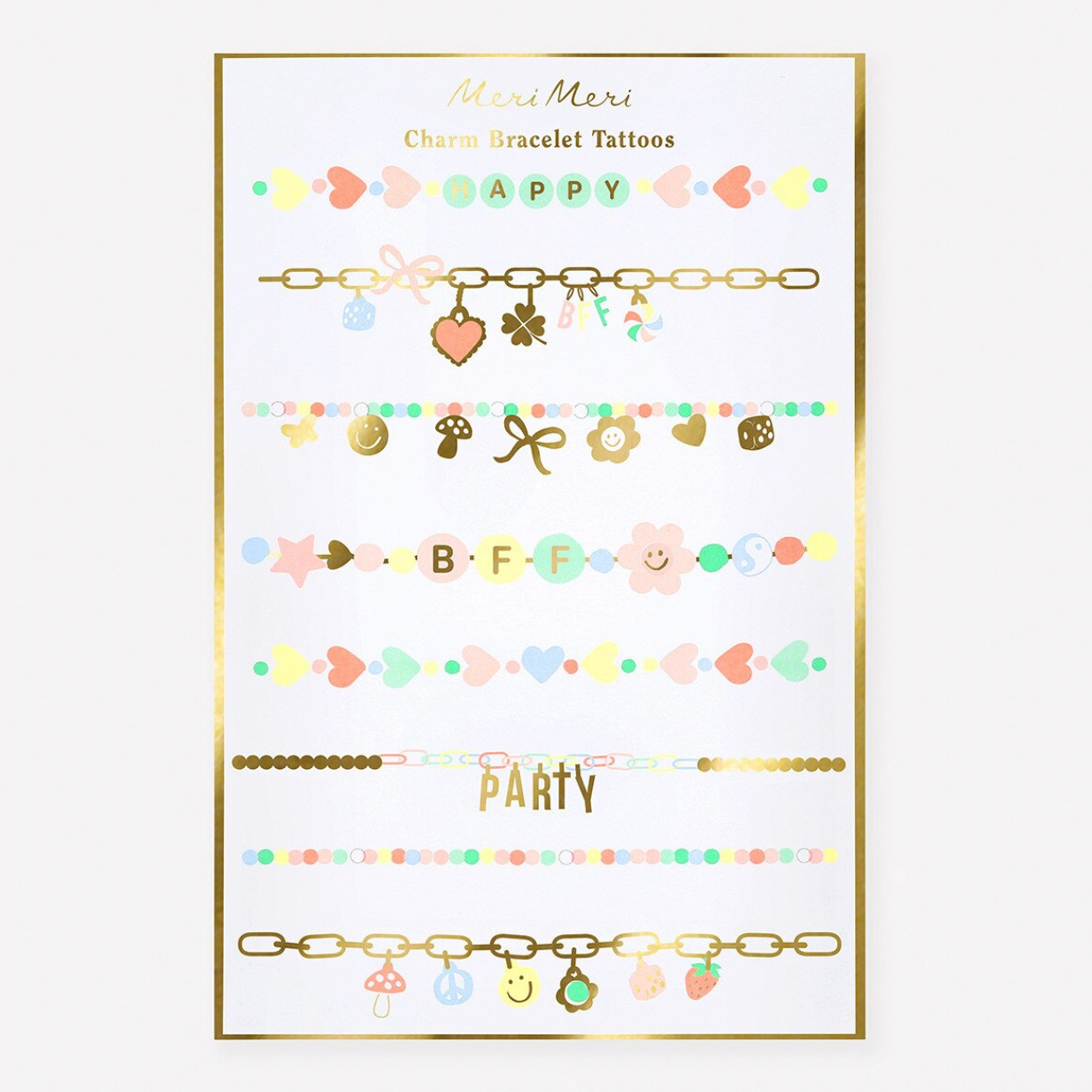 Charm Bracelet Temporary Tattoos (x2 sheets)