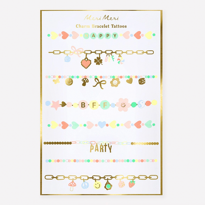 Charm Bracelet Temporary Tattoos (x2 sheets)