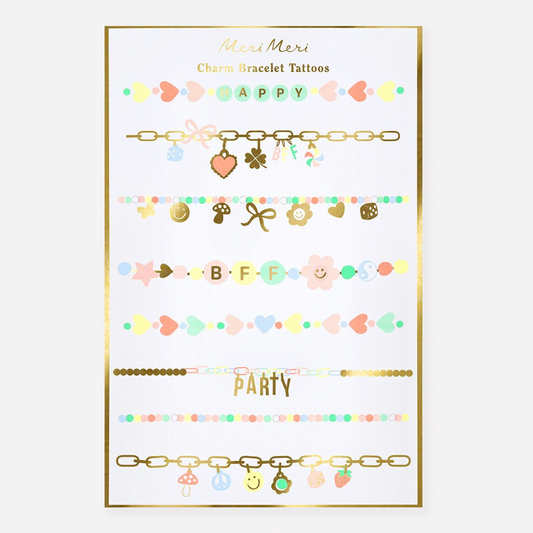 Charm Bracelet Temporary Tattoos (x2 sheets)