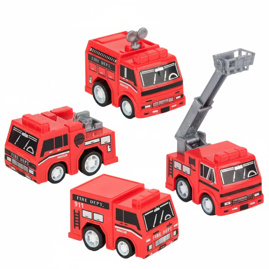 2" Pull Back Fire Truck