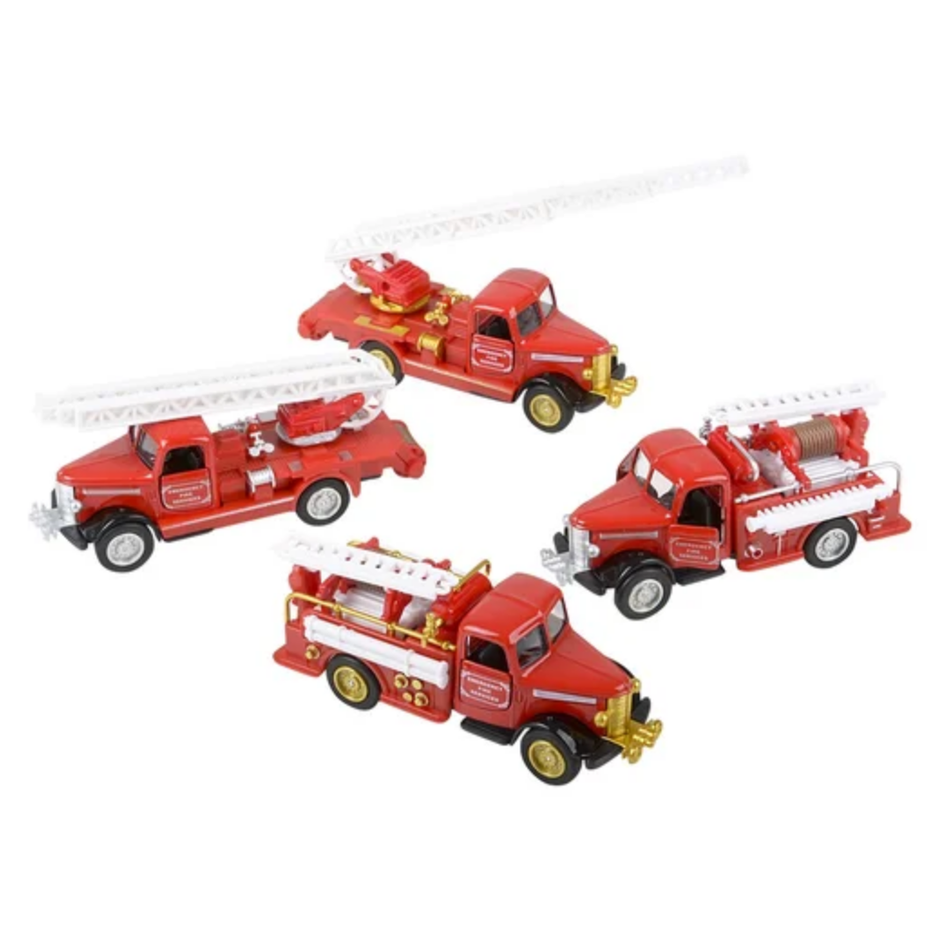 5" Die-Cast Pull Back Classic Fire Truck