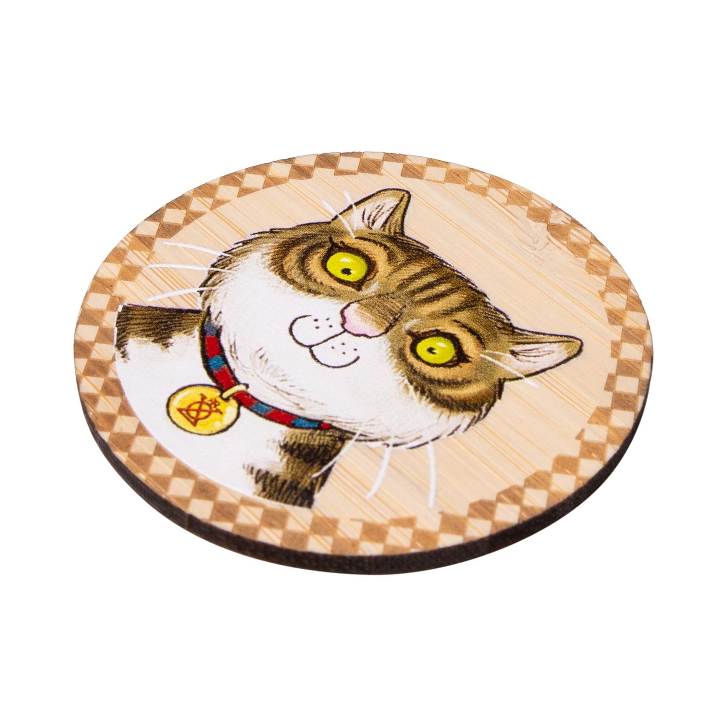 The Tower Bridge Cat Wooden Magnet -  Head