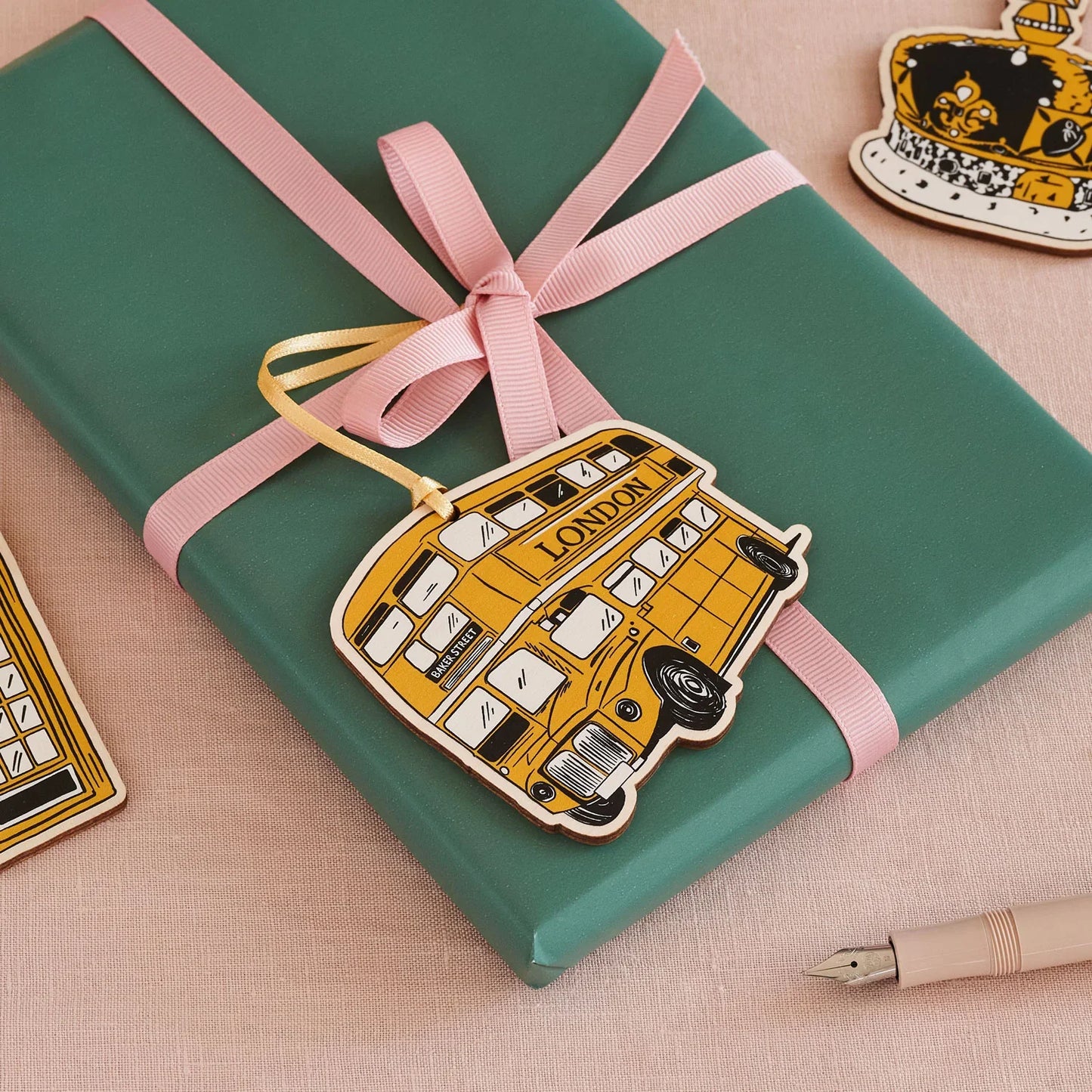 Victoria Eggs City Bus Wooden Decoration