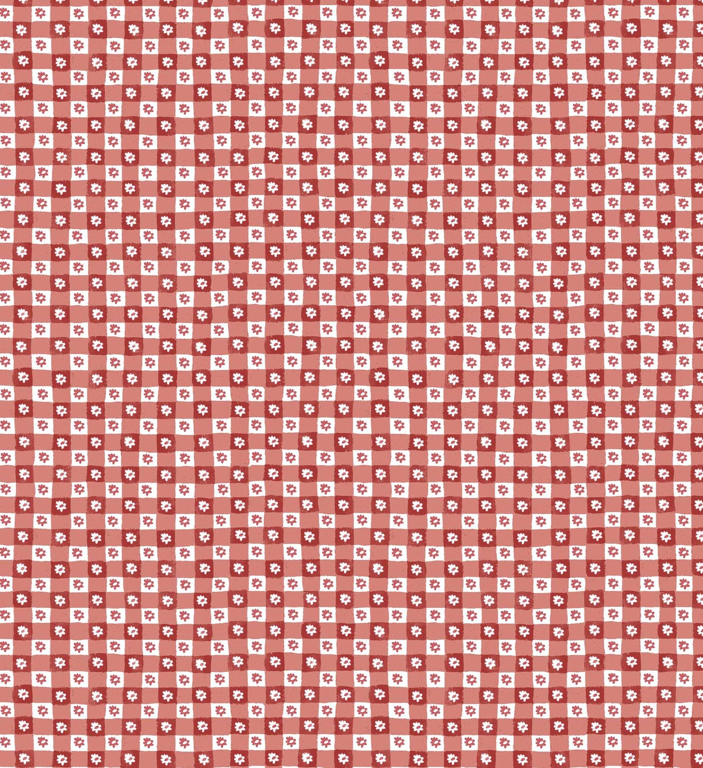 Daisy Gingham Peel & Stick Wallpaper - Red