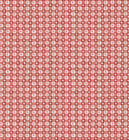 Daisy Gingham Peel & Stick Wallpaper - Red