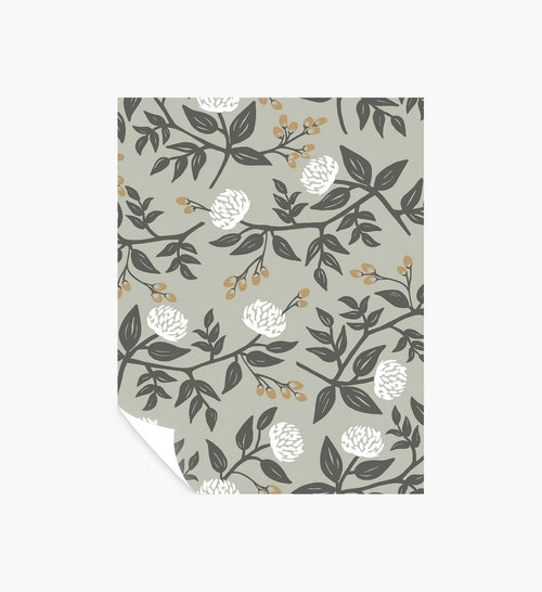Peonies Peel & Stick Wallpaper Sample - Smoke
