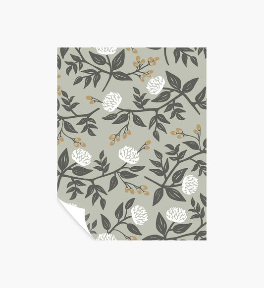Peonies Peel & Stick Wallpaper Sample - Smoke