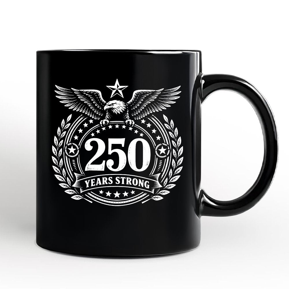 250th Anniversary Strong Eagle Personalized Mug, 4th of July USA Patriotic 1776–2026 Gift with Custom Name