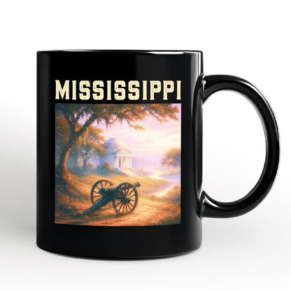 Artistic Mississippi State Vicksburg National Military Park Personalized Mug, Southern Heritage Gift and Travel Souvenir with Custom Name