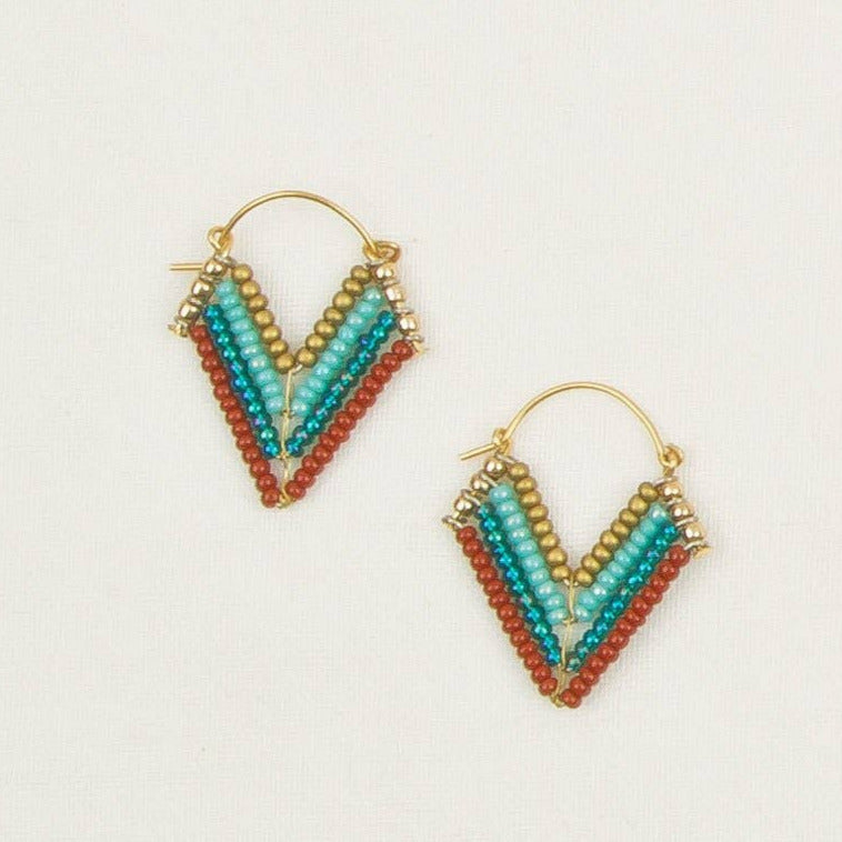 Chevron Bead Hoop Earrings