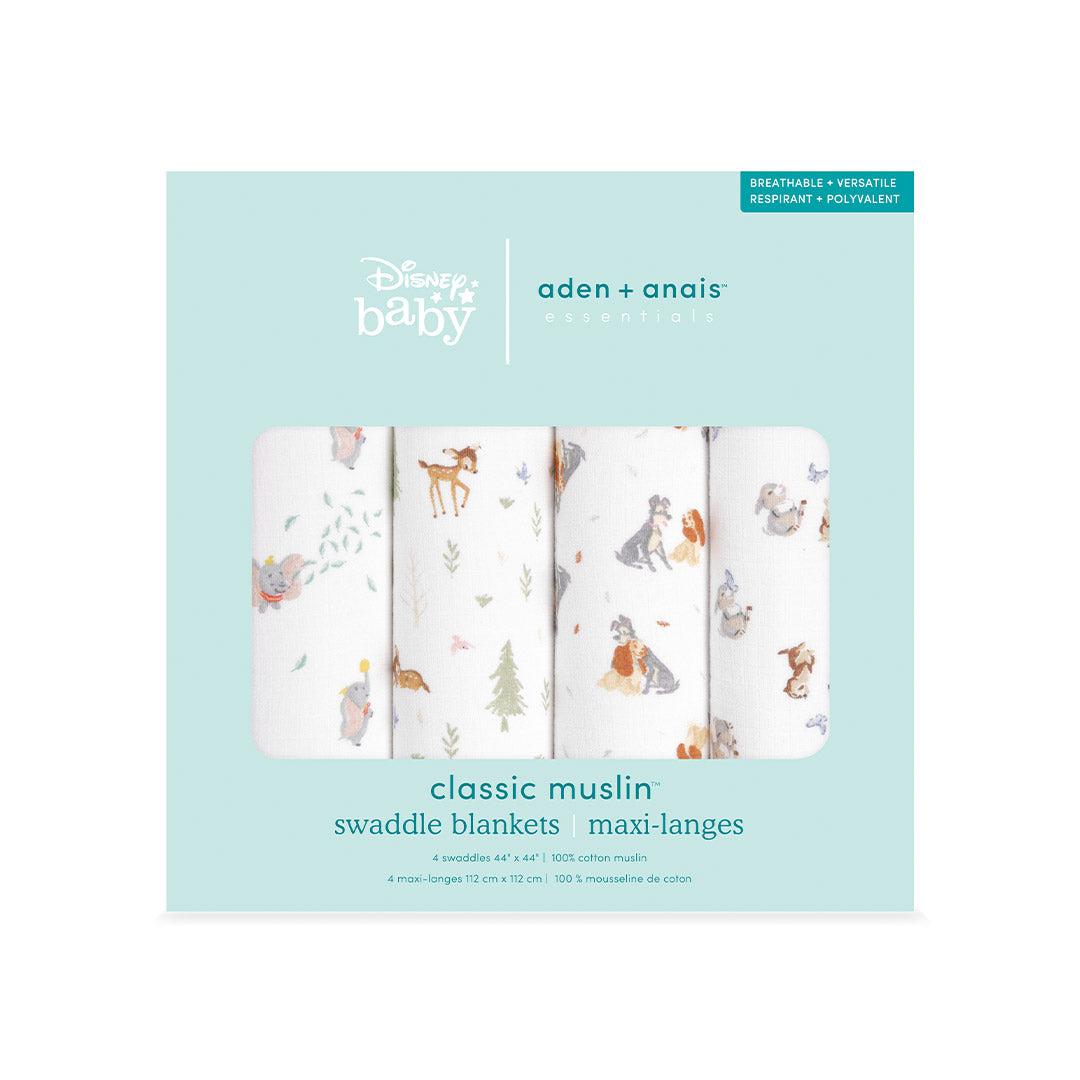 aden + anais Essentials Cotton Muslin Swaddle Blanket - 4 Pack - Disney + Friends