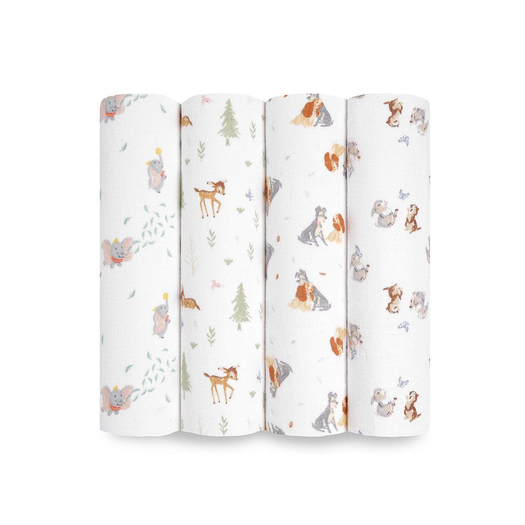 aden + anais Essentials Cotton Muslin Swaddle Blanket - 4 Pack - Disney + Friends