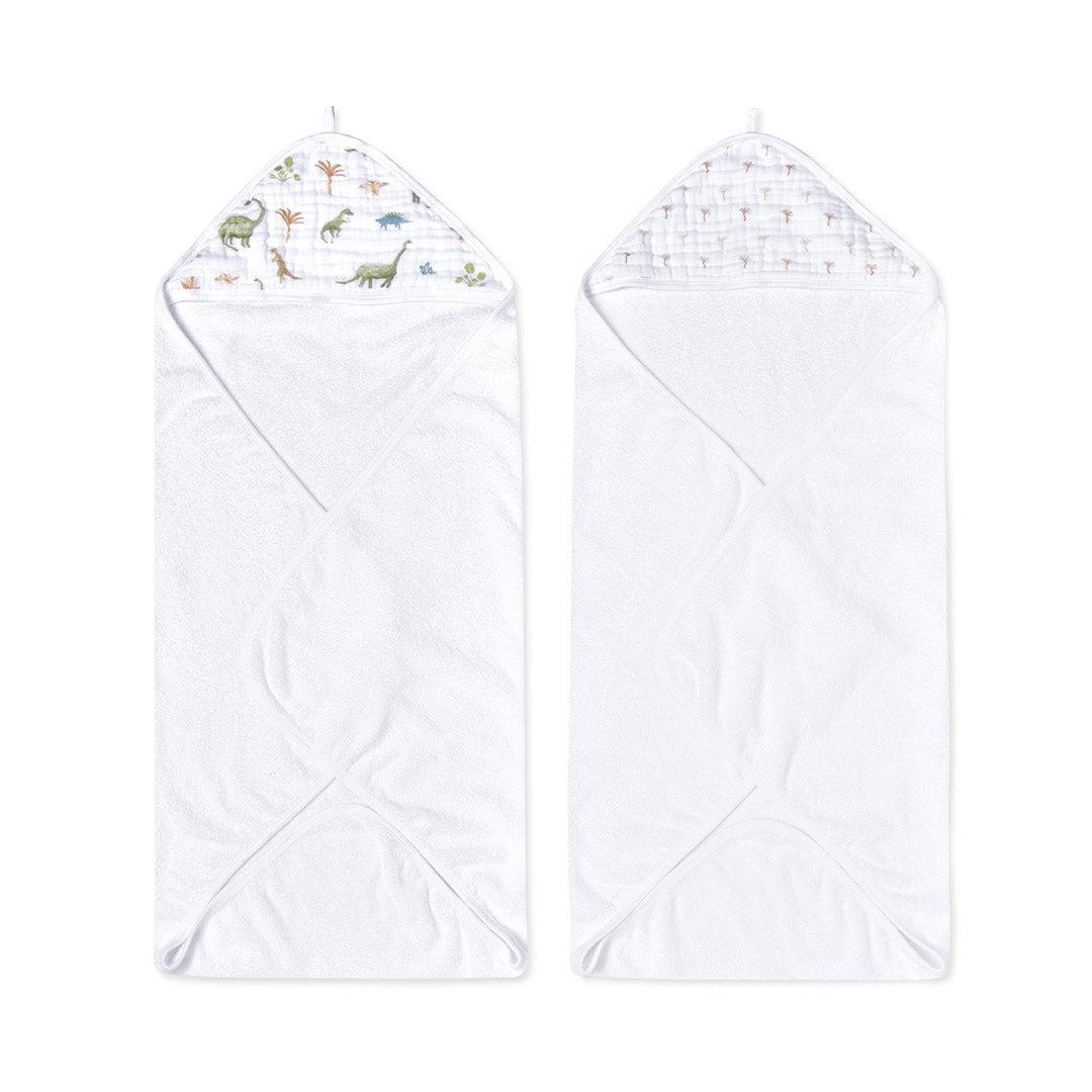 aden + anais Essentials Cotton Hooded Towel - 2 Pack - Dino Jungle