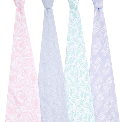 aden + anais Essentials Cotton Muslin Swaddles - 4 Pack - Damsel