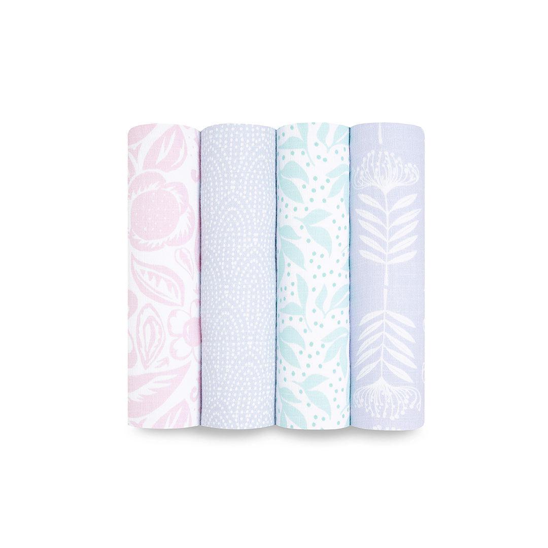 aden + anais Essentials Cotton Muslin Swaddles - 4 Pack - Damsel