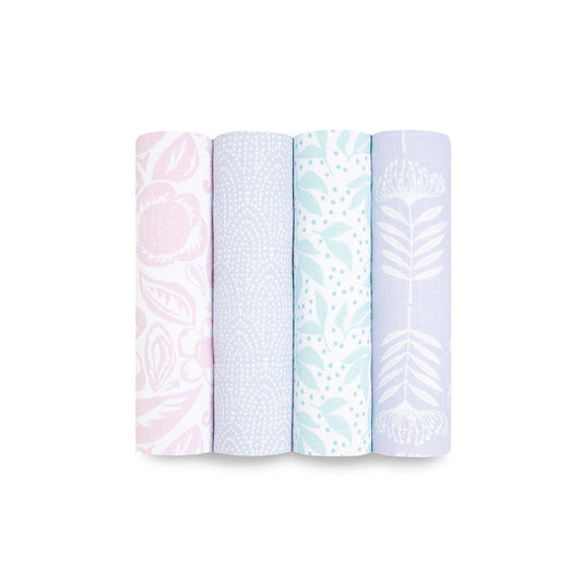 aden + anais Essentials Cotton Muslin Swaddles - 4 Pack - Damsel