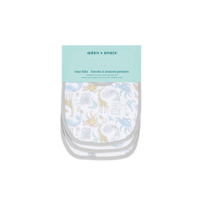 aden + anais Essentials Cotton Snap Bibs - 3 Pack - Natural History