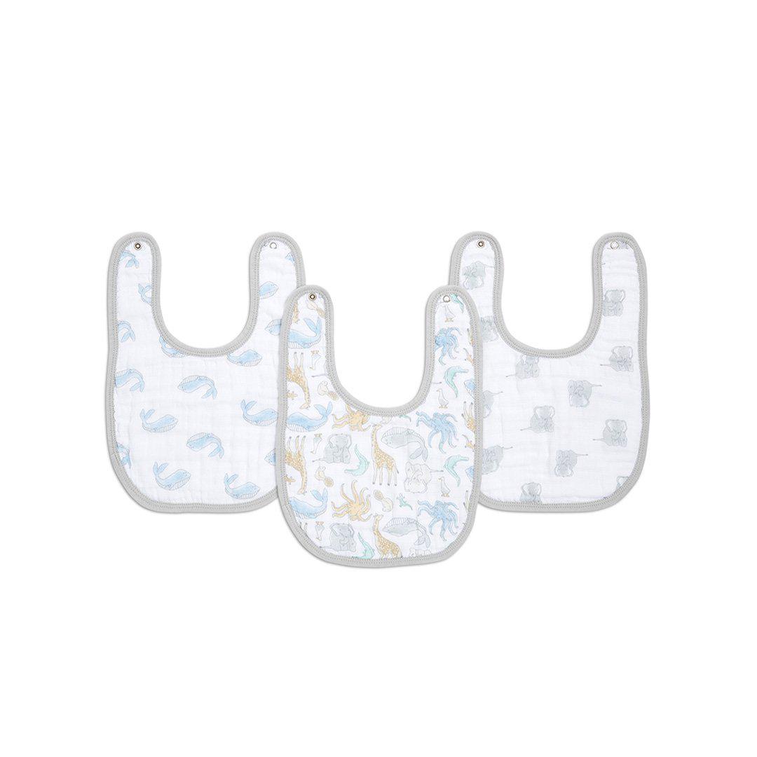 aden + anais Essentials Cotton Snap Bibs - 3 Pack - Natural History