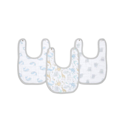 aden + anais Essentials Cotton Snap Bibs - 3 Pack - Natural History