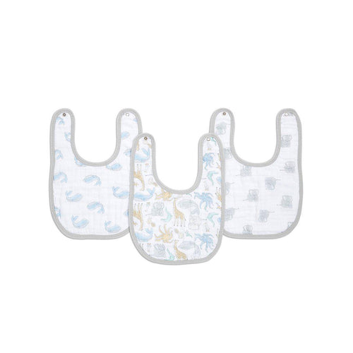 aden + anais Essentials Cotton Snap Bibs - 3 Pack - Natural History